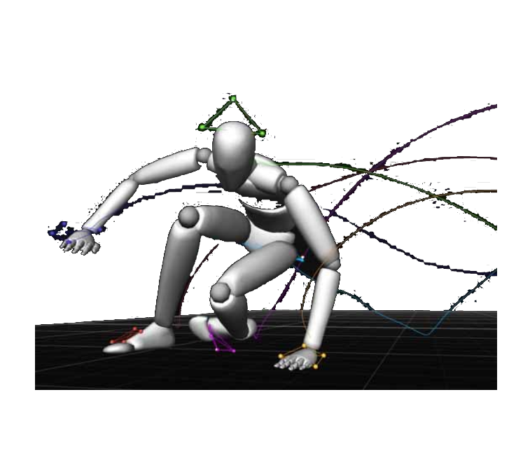 a 3d render of a human moving